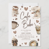 Cafe Bebe' Watercolor Coffee Baby Shower Einladung (Vorderseite)