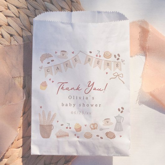 Cafe Bebe Watercolor French Bakery Baby Shower Geschenktütchen