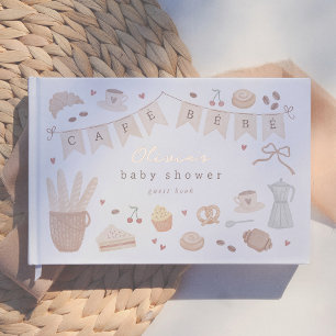 Cafe Bebe Watercolor-Illustration Baby Shower Gästebuch