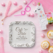 Cafe Bebe Whimsical Bow Babyparty  Pappteller (Party)