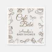 Cafe Bebe Whimsical Bow Babyparty  Serviette (Vorderseite)