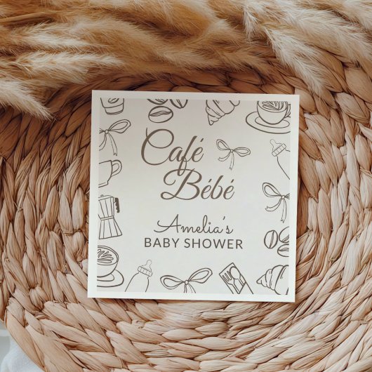 Cafe Bebe Whimsical Bow Babyparty  Serviette