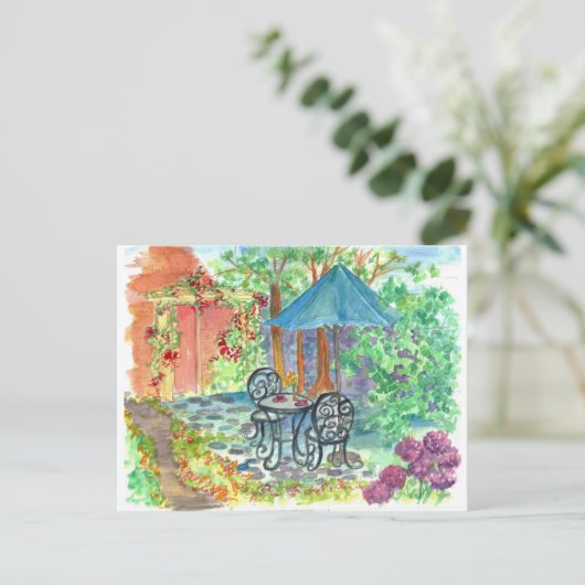 Café Bistro Set Postkarte (Stehend Vorderseite)