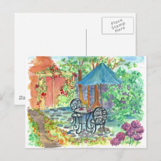 Café Bistro Set Postkarte (Vorne/Hinten)