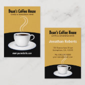 Café Black and Beige Coffee Shop Vertical Large Visitenkarte (Vorne/Hinten)