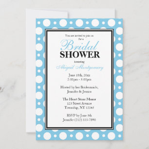 Cafe Blue Assorted Polka Dots Brautparty Einladung