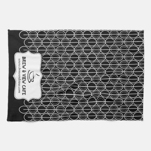 Café Bohnen Muster kundenspezifische Business Schw Geschirrtuch (Horizontal)