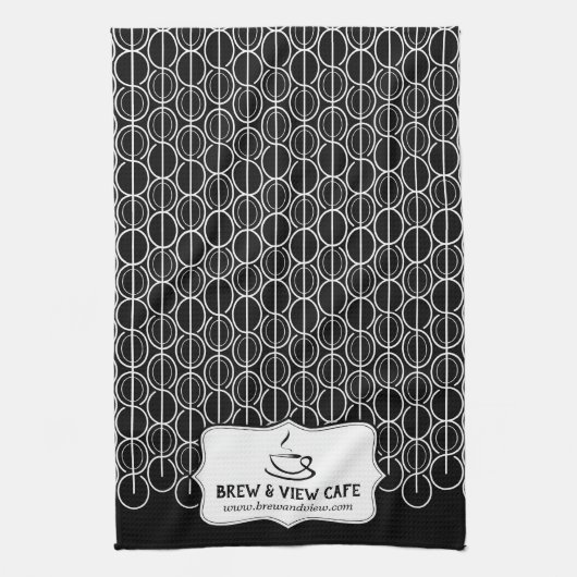 Café Bohnen Muster kundenspezifische Business Schw Geschirrtuch (Vertikal)