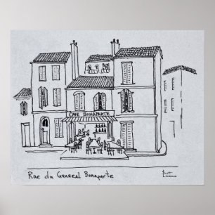 Café Bonaparte über die Rue du General Bonaparte Poster