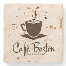 Café Boston Travertin-Untersetzer