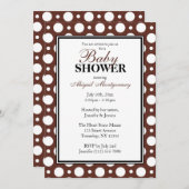 Café Brown Polka Dots Baby Shower Einladung (Vorne/Hinten)