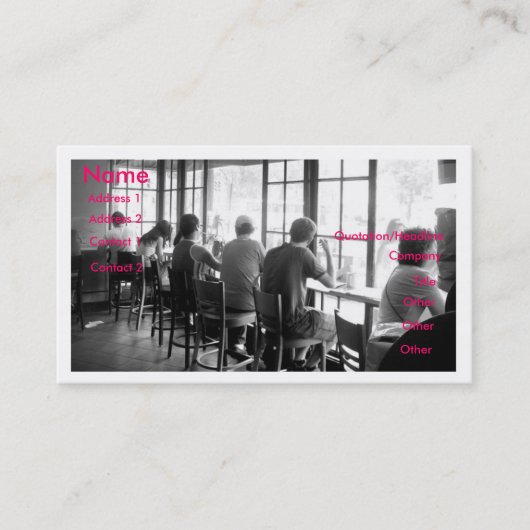 Cafe Business Card Visitenkarte (Vorderseite)