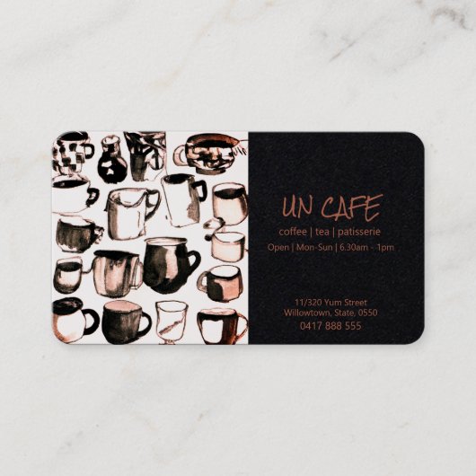 Cafe Business Card Visitenkarte (Vorderseite)