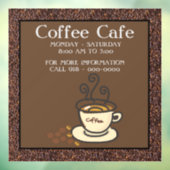 Café Business-Stunden-Schaufenster Fensteraufkleber (Blatt 3)