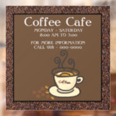 Café Business-Stunden-Schaufenster Fensteraufkleber (Blatt 2)