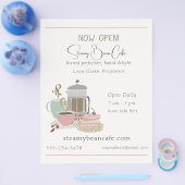 Café Café Bakery Quirky Retro Wasserfarbe Flyer (Einzeln)