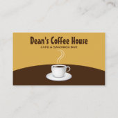 Café Café Brown and Beige Waves Visitenkarte (Rückseite)