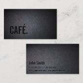 CAFÉ Café-eleganter dunkler mutiger Text modern Visitenkarte (Vorne/Hinten)