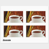 Café Café Kunst Rechteckiger Aufkleber (Blatt)
