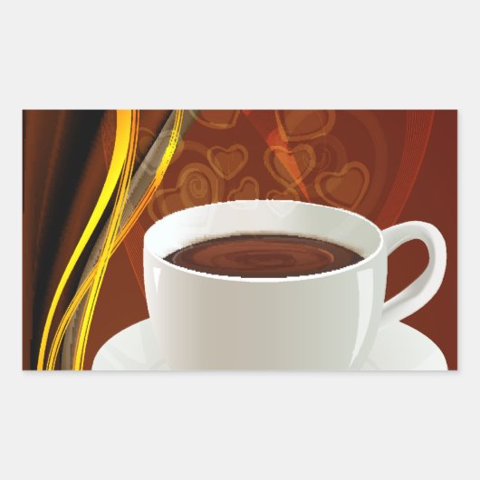 Café Café Kunst Rechteckiger Aufkleber (Vorderseite)