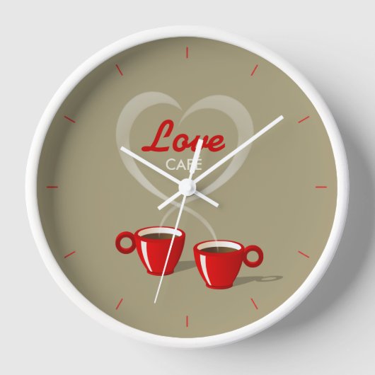 Café Café Liebe Personalisiert Wall Clock Wanduhr (Vorderseite)