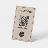 Café-Café-Menü QR-Code Business-Logo Sockelschild (Vorderseite)