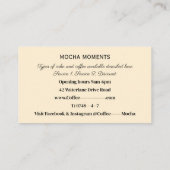 Café-Café mit Barista-Thema Visitenkarte (Rückseite)