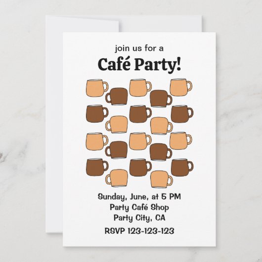 Café-Café-Party Einladung (Vorderseite)
