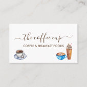 Café Café Restaurant Wasserfarbe Handschriftlich Visitenkarte (Vorderseite)