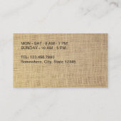 Café Café Rustic Burlap Loyalty Punch Card Treuekarte (Rückseite)