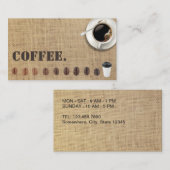 Café Café Rustic Burlap Loyalty Punch Card Treuekarte (Vorne/Hinten)