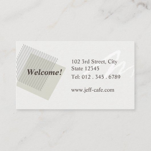 Café/Café Visitenkarte (Rückseite)