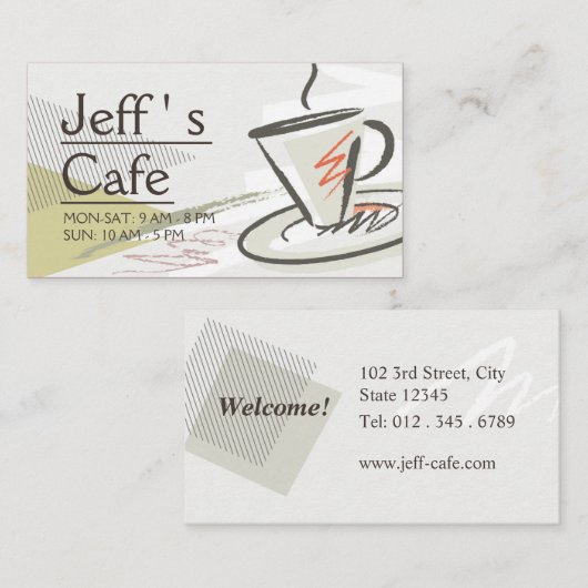 Café/Café Visitenkarte (Vorne/Hinten)