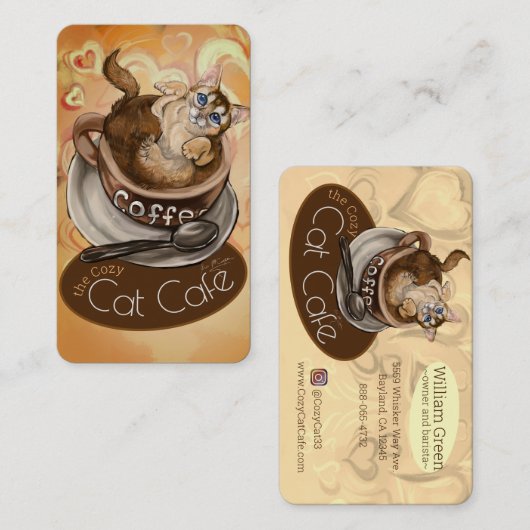 Café Café Visitenkarte (Vorne/Hinten)
