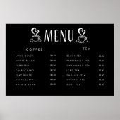 Café Cafeteria Price Menü Custom Printing Poster (Vorne)