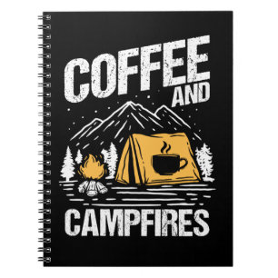Café-Campfeuer Camping Funny Nature Notizblock