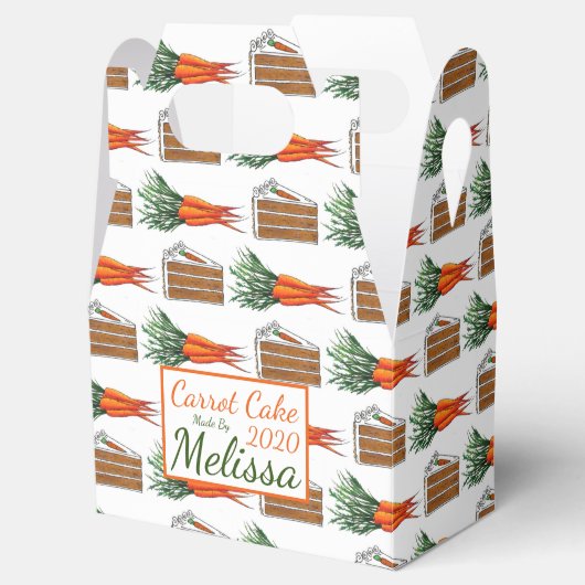 Café Carrot Layer Cake Slice Bakery Geschenkschachtel (Geöffnet)