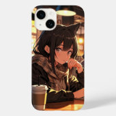 Cafe Cat Girl Case-Mate iPhone Hülle (Rückseite)