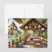 Café Chiang Mai Wat Chedi Luang Postkarte (Vorne/Hinten)