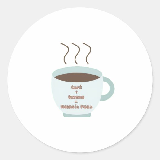 Café + Chisme = Energía Pura 🌶 Hispanic Heritage Runder Aufkleber (Vorderseite)