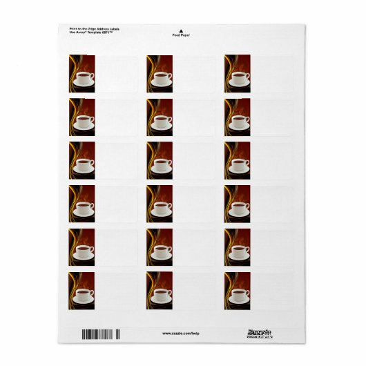 Café Coffee Art Adressaufkleber (Vorne)