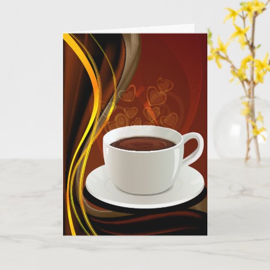 Café Coffee Art Karte (Gelbe Blume)