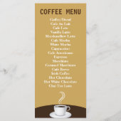 Café Coffee Menu Shop Beige und braune Rackkarten Menükarte (Rückseite)
