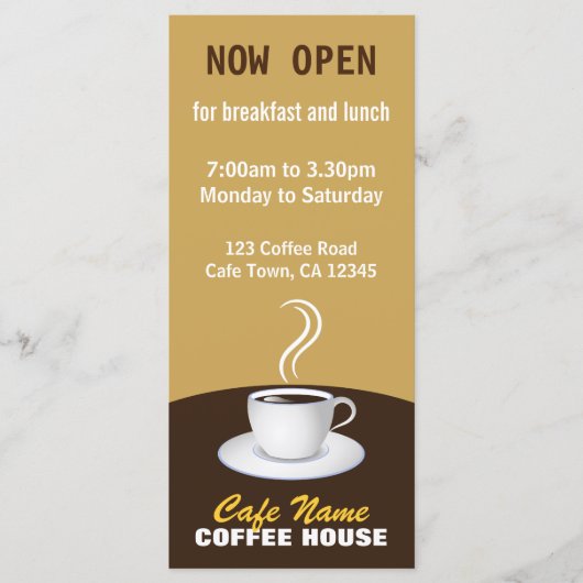 Café Coffee Menu Shop Beige und braune Rackkarten Menükarte (Vorderseite)