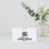 Café Coffee Shop Trendy Business Card Visitenkarte (Stehend Vorderseite)