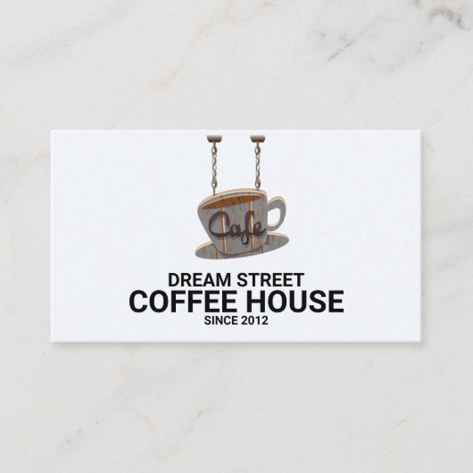 Café Coffee Shop Trendy Business Card Visitenkarte (Vorderseite)