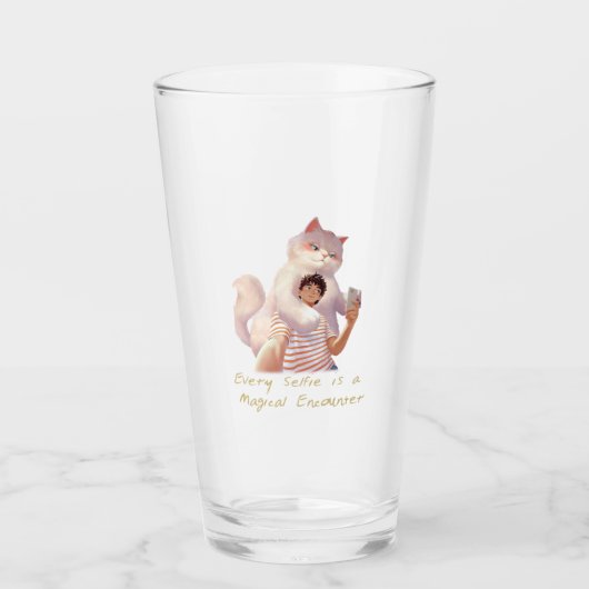 Café Companion - Selfie mit Riesenkatze Glas (Vorderseite)