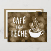 Café con leche bokeh postkarte (Vorne/Hinten)