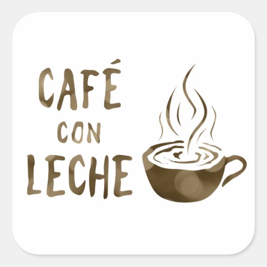 Café con leche bokeh quadratischer aufkleber (Vorderseite)