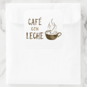 Café con leche bokeh quadratischer aufkleber (Tasche)